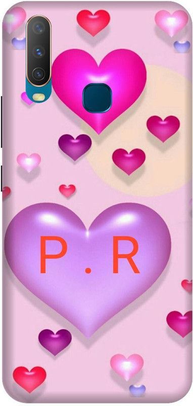 VS PRINT LINK Back Cover for VIVO Y17 ,VIVO 1902 ,PR, P LOVES R, PR NAME, PR Love Printed  (Pink, Hard Case, Pack of: 1)