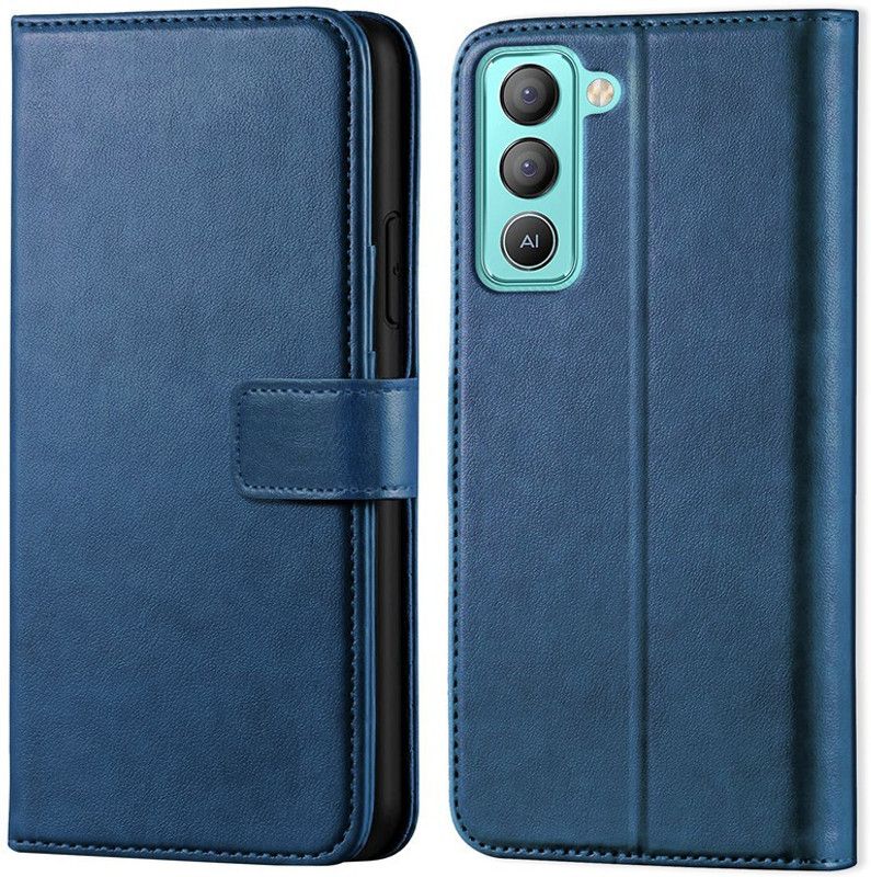 ponyta Flip Cover for Tecno Pop 5 Pro  (Blue, Dual Protection, Pack of: 1)