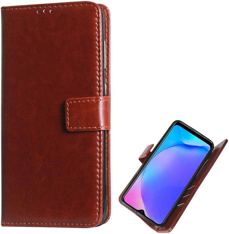 RRTBZ Flip Cover for Vivo Y17  (Brown, Pack of: 1)