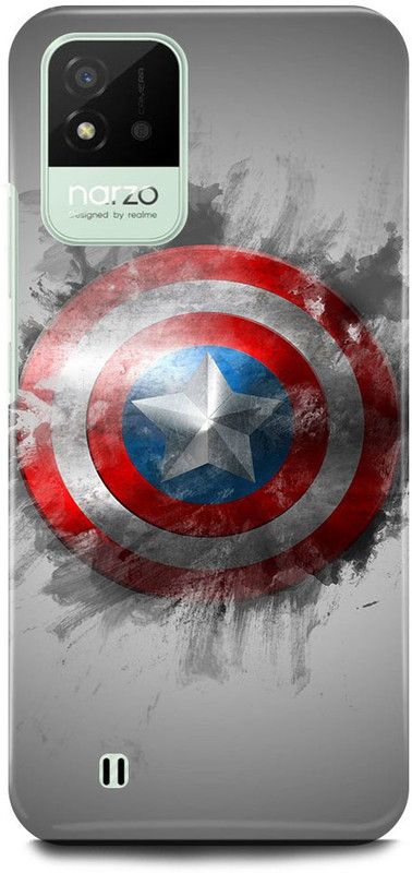 FUGGA Back Cover for realme Narzo 50i, CAPTAIN, AMERICA, AVENGER, AVENGERS, SOLDIER  (Silver, Hard Case, Pack of: 1)
