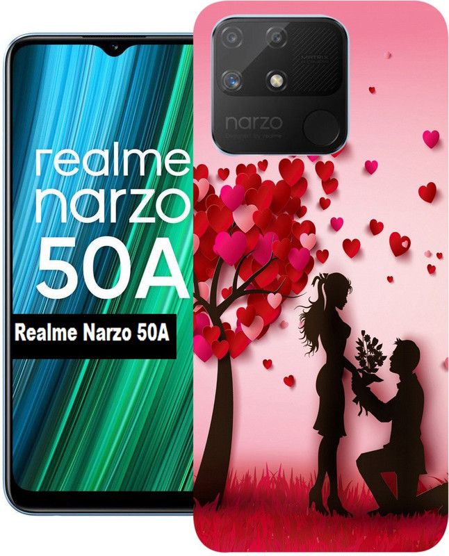 Anami Back Cover for Realme Narzo 50A  (Pink, Dual Protection, Silicon)