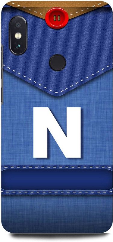 FUGGA Back Cover for Redmi Note 5 Pro, N, LETTER, ALPHABET, BLUE, JEANS, PATTERN, N, NAME  (Multicolor, Hard Case, Pack of: 1)