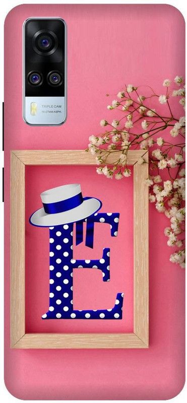 KARJUN Back Cover for Vivo Y51 2020, E letter, Pink Printed Back Cover  (Multicolor, Hard Case, Pack of: 1)