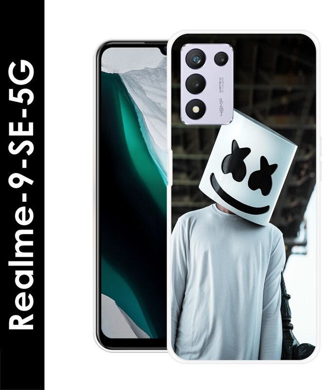 Golden Mask Back Cover for Realme 9 SE 5G marshmellow design printed back cover  (Multicolor, Dual Protection, Silicon, Pack of: 1)