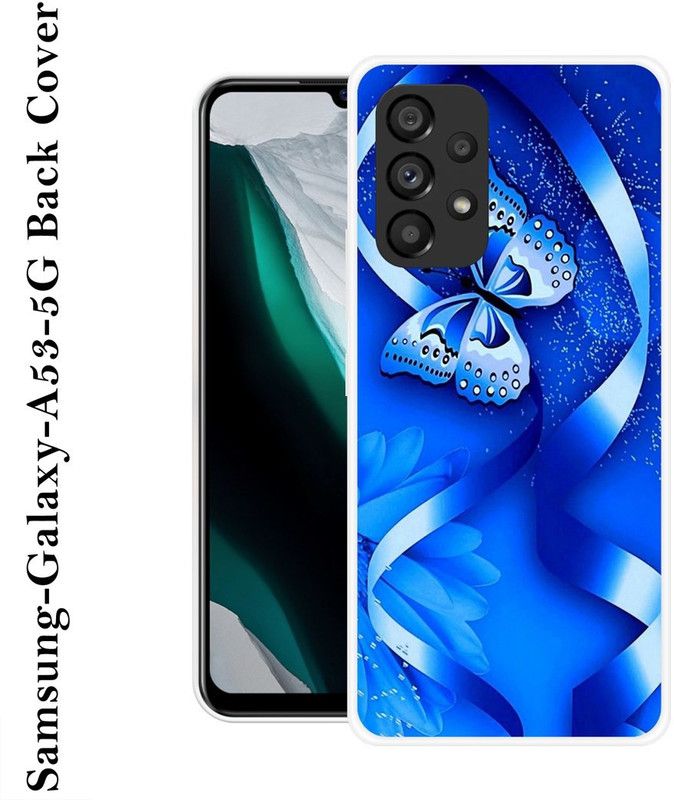 SHIVKUDI Back Cover for Samsung Galaxy A53 5G  (Blue, White, Silicon)