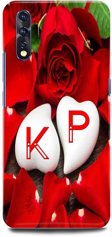 JUGGA Back Cover for Vivo S1, 1907, K LOVES P NAME,K NAME, P LETTER, ALPHABET,K LOVE P NAME  (Red, Hard Case, Pack of: 1)