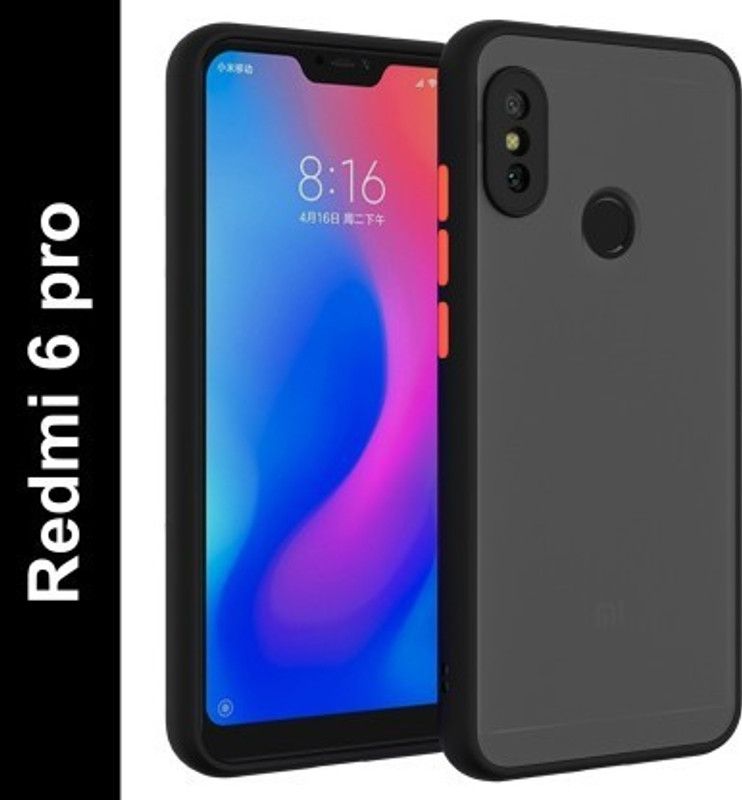Cermarise Back Cover for Mi Redmi 6 pro  (Black, Camera Bump Protector, Pack of: 1)