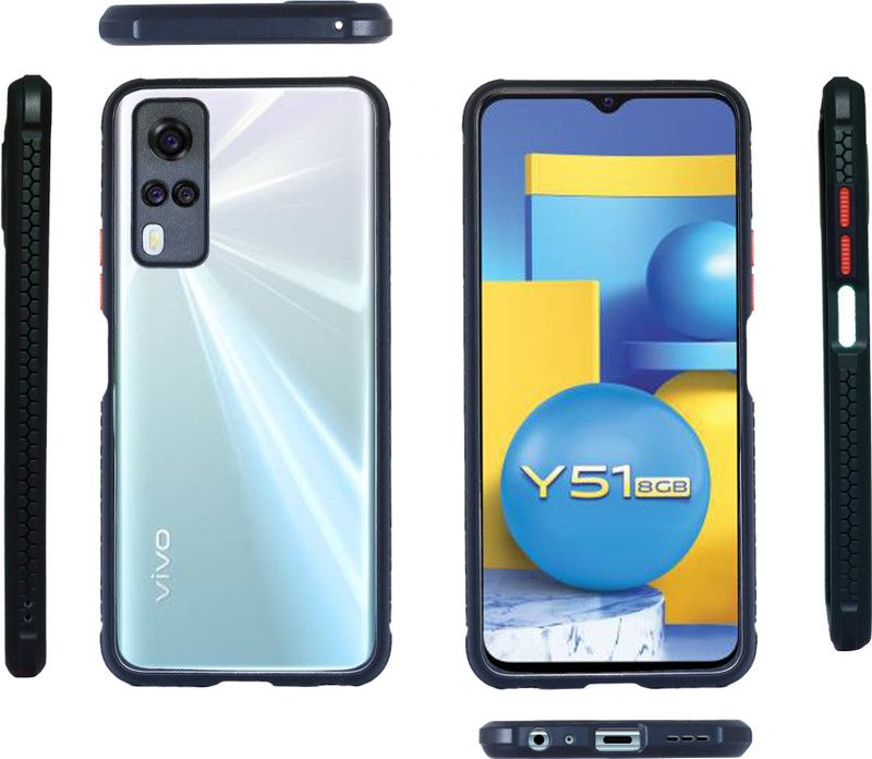Discoverz Back Cover for Vivo Y51 (2020)  (Black, Transparent, Pack of: 1)