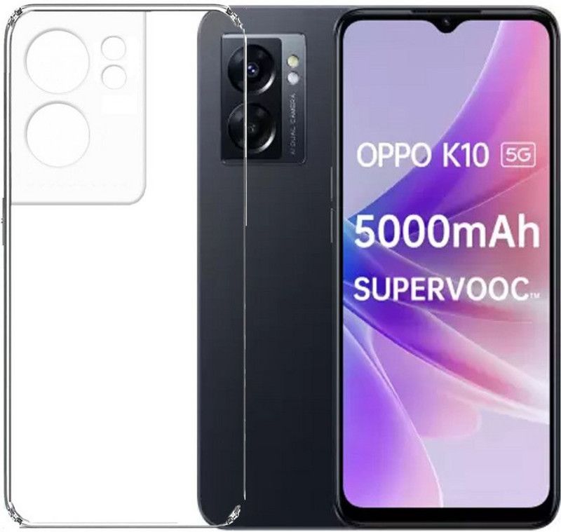 S-Hardline Back Cover for Oppo K10 5G, Transparent Soft Silicon TPU Shockproof  (Transparent, Pack of: 1)