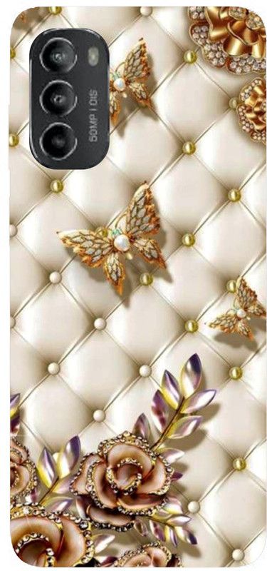 PrintKing Back Cover for Motorola Moto G82 5G  (Beige, Gold, Silicon, Pack of: 1)