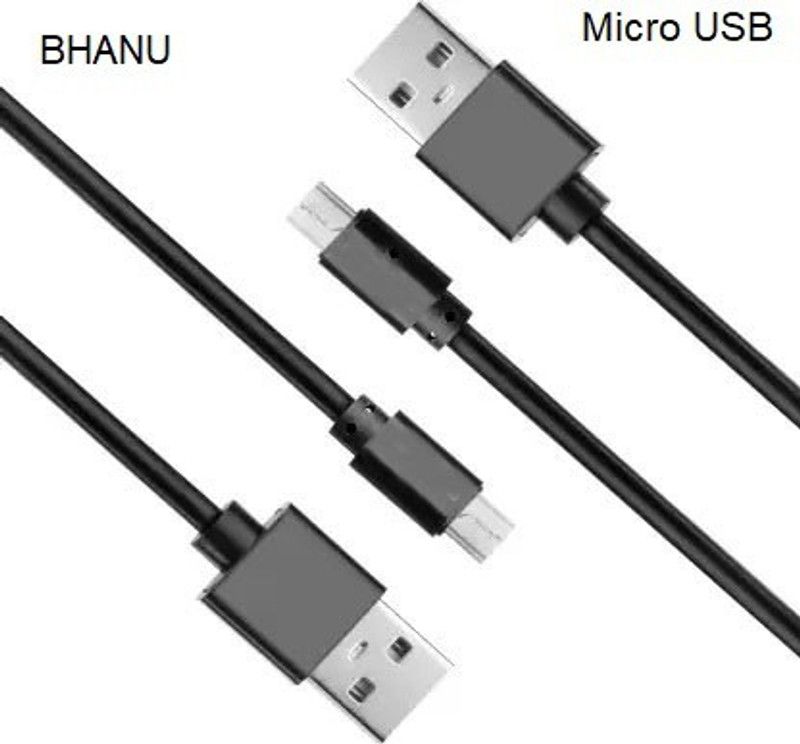 HUTUVI Micro USB Cable 1.5 m 1m Micro USB Cable (Compatible with Tablets, Mobiles, Black, One Cable)98792  (Compatible with All micro USB supported devices, Black, One Cable)