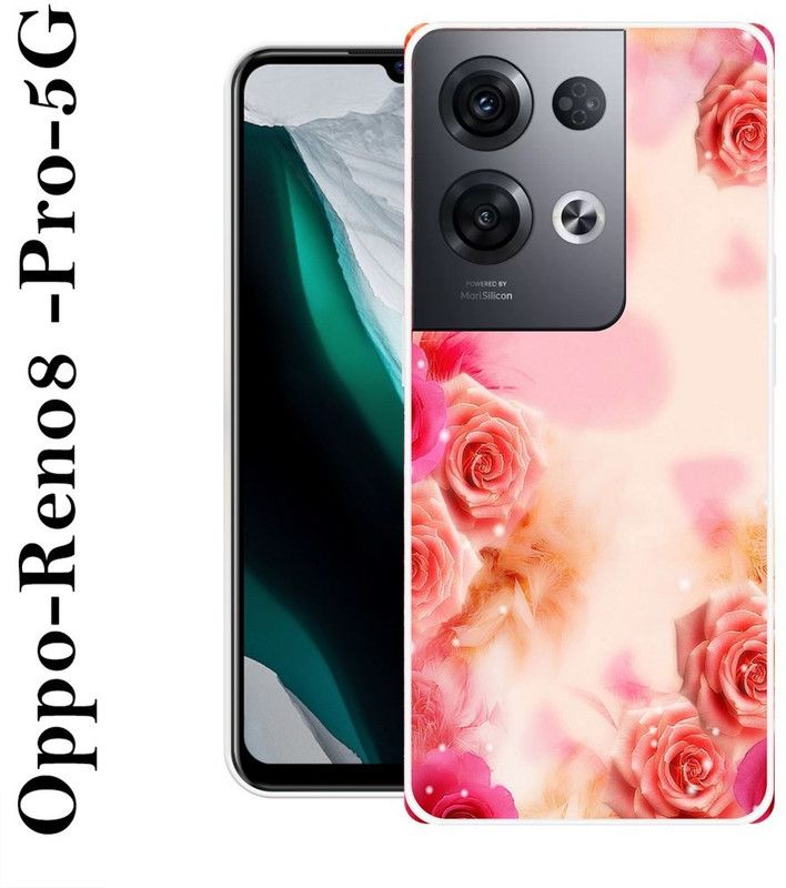 REALKING Back Cover for Oppo Reno8 Pro 5G  (Beige, Pink, Grip Case, Silicon)
