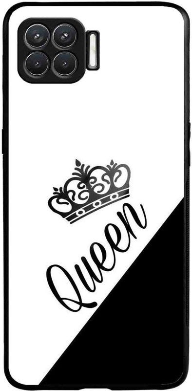 NDCOM Back Cover for OPPO F17 PRO Queen Crown Girly Printed Glass Case  (Multicolor, Grip Case, Pack of: 1)