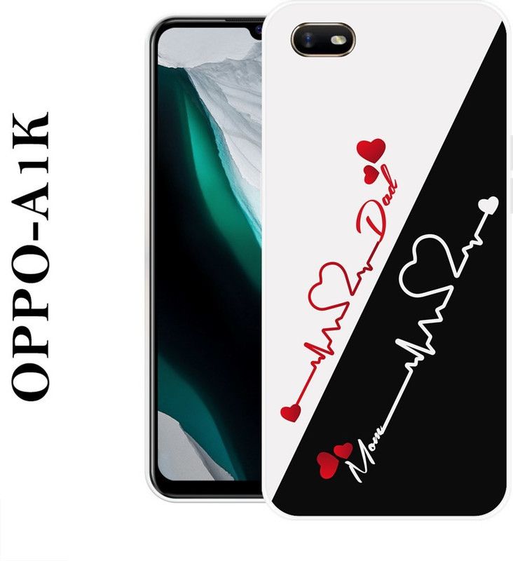 BAGRA Back Cover for Oppo A1K  (Black, White, Grip Case, Silicon)