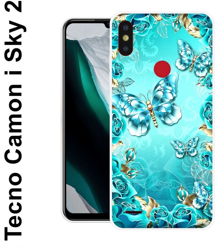 JATLAND Back Cover for Tecno Camon I Sky 2  (Blue, Grip Case, Silicon)