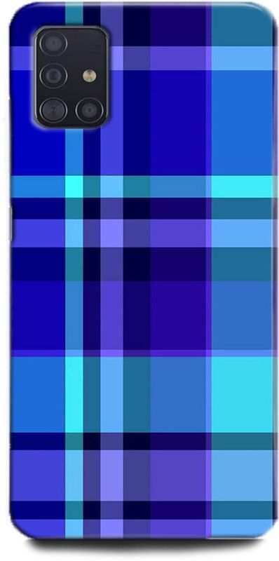 INDICRAFT Back Cover for Samsung Galaxy M51 BLUE PLAID, TEXTURE, FABRIC, PATTERN  (Multicolor, Hard Case, Pack of: 1)