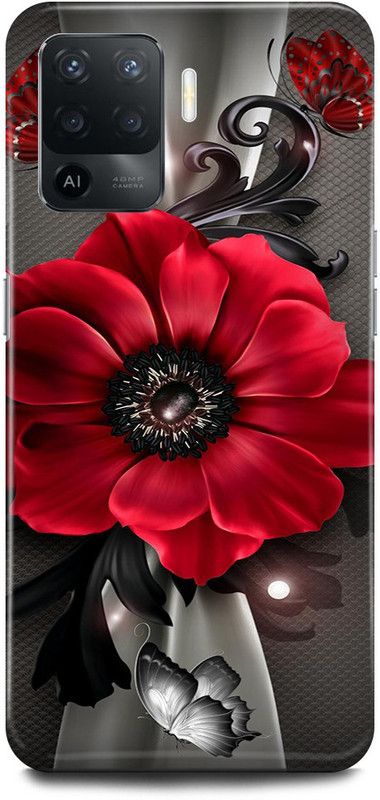 JUGGA Back Cover for Oppo A94, CPH2203, RED, FLOWER, NATURE, GRAPHIC  (Red, Hard Case, Pack of: 1)