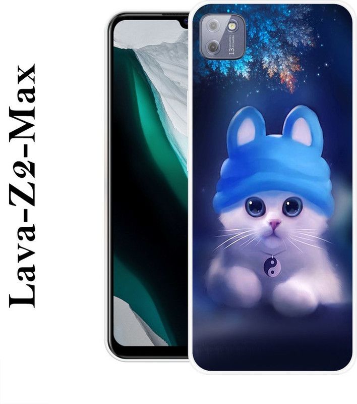 SHIVKUDI Back Cover for Lava Z2 Max  (Blue, White, Silicon)