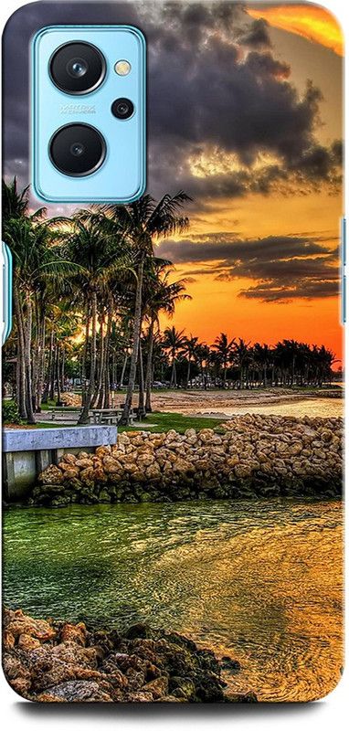 ORBIQE Back Cover for OPPO A96 SUNSET, NATURE, PALM TREE, WATER  (Multicolor, Hard Case, Pack of: 1)