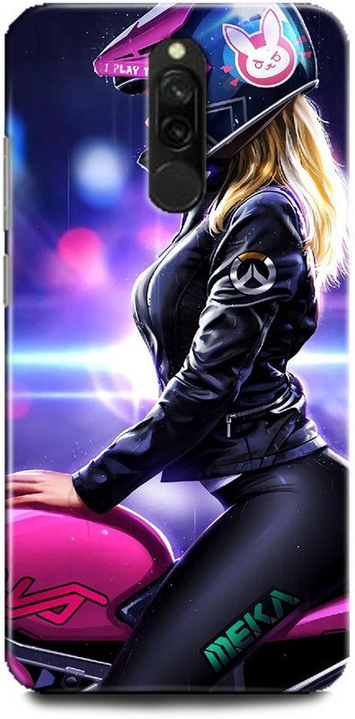 INDICRAFT Back Cover for Mi Redmi 8 GIRL, SUPER BIKE, BIKER GIRL, ANIME  (Multicolor, Shock Proof, Pack of: 1)