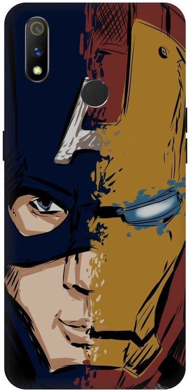 THE NARAYANA COLLECTIONS Back Cover for REALME 3-RMX1825-CAPTAIN,AMERICA,IRONMAN,SUIT,AVENGERS  (Multicolor, Hard Case, Pack of: 1)