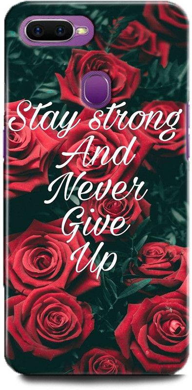 Afterglow Back Cover for Oppo A7 NEVER GIVE UP, MOTIVATION, QUOTES, INSPIRITAIONAL  (Multicolor, Shock Proof, Pack of: 1)