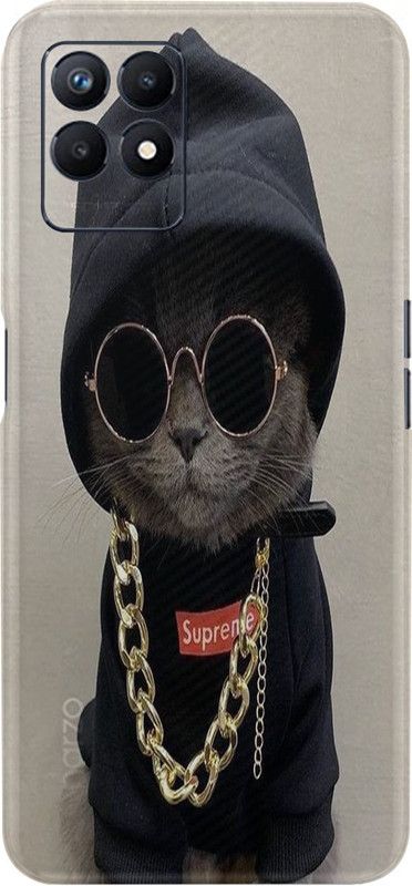 Mclaxa Thug Life Cat Mobile Back Skin, Thug Life Cat, Realme Narzo 50 Mobile Skin  (Thug Life Cat Skin With Super Matte Finish)