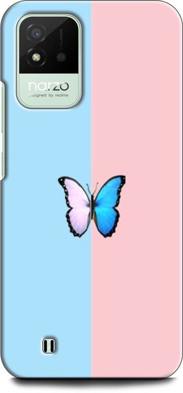 Dronk Back Cover for Realme Narzo 50i, RMX3231 BUTTERFLY, FLOWERS, ABSTRACT, TEXTURE, COLORFULL  (Multicolor, Dual Protection, Pack of: 1)