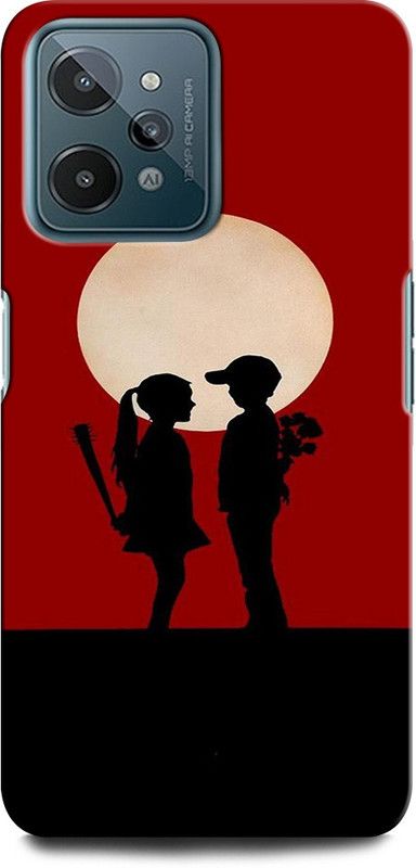 INTELLIZE Back Cover for Realme C31 GIRL BOY LOVE, ANIME, SWEET COUPLE, NIGHT  (Multicolor, Hard Case, Pack of: 1)
