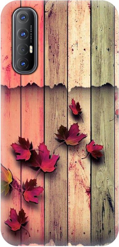 Smutty Back Cover for Oppo Reno 3 Pro - Maple Leaves Print  (Multicolor, Hard Case, Pack of: 1)