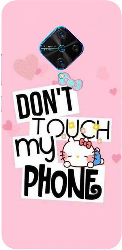 Skyhawk Back Cover for Vivo S1 Pro Hello Kitty With Don’t Touch My Phone  (Multicolor, Waterproof, Silicon, Pack of: 1)
