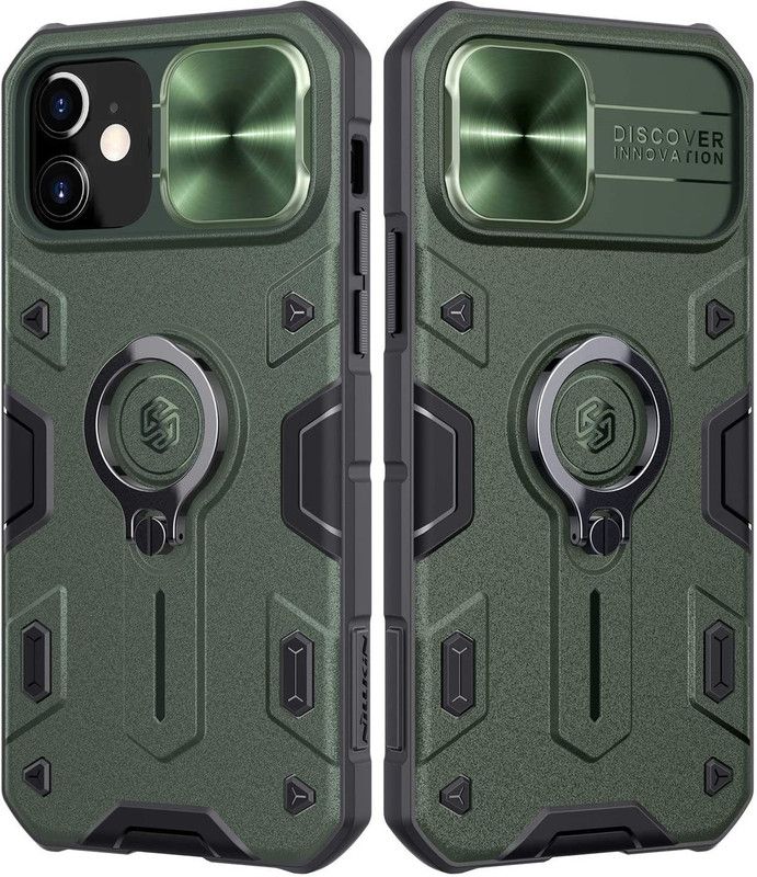 POCARD Back Cover for Apple iPhone 12  (Green, Rugged Armor, Pack of: 1)