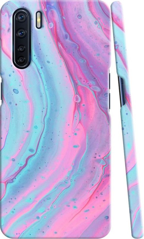 BK Creations Back Cover for Oppo Reno 3  (Pink, Blue, Dual Protection, Pack of: 1)