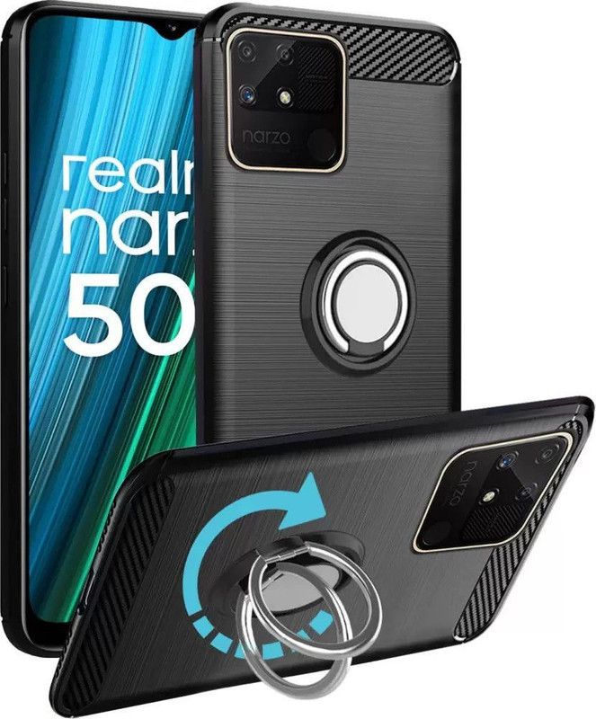 Spicesun Back Cover for Realme Narzo 50A  (Black, Shock Proof, Pack of: 1)