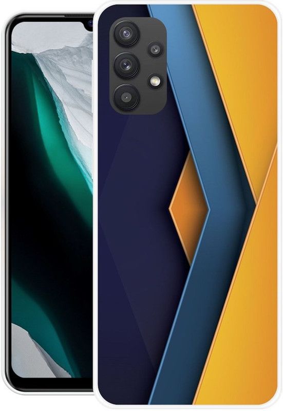 vaidik Back Cover for Samsung Galaxy M32 5G  (Blue, Orange, Dual Protection, Silicon, Pack of: 1)