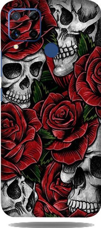 AsSkin Realme C15, real Me c15 Mobile Skin  (Ultra Super Rosses And Skulls Skin With High Gloss Finish).)