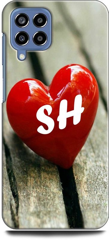 INDICRAFT Back Cover for SAMSUNG Galaxy M33 5G S H, S LOVES H, NAME, ALPHABET, SH LOVE, HART, BLUE  (Multicolor, Shock Proof, Pack of: 1)