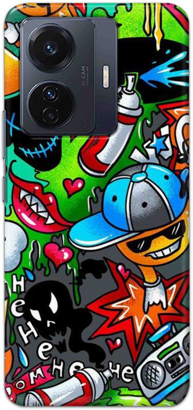 NDCOM Back Cover for Vivo T1 Pro 5G Graffitte Art Printed  (Multicolor, Hard Case, Pack of: 1)