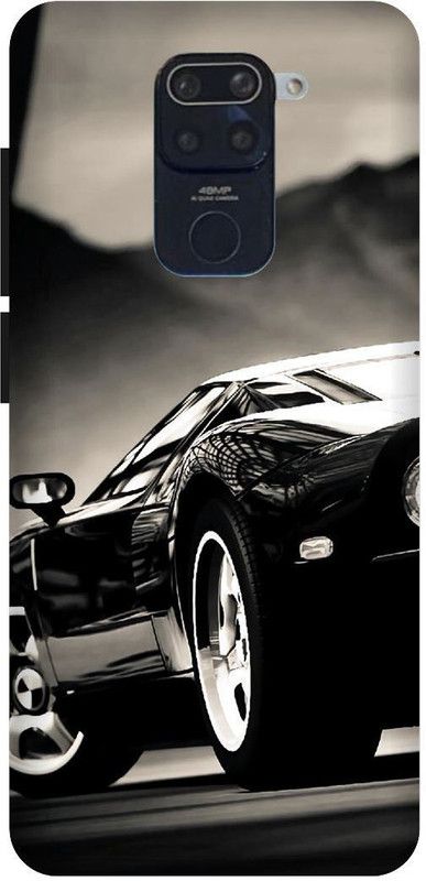 SSMORYA Back Cover for Mi Redmi Note 9, Black, Car Multicolour Printed Back Cover  (Multicolor, Shock Proof, Pack of: 1)