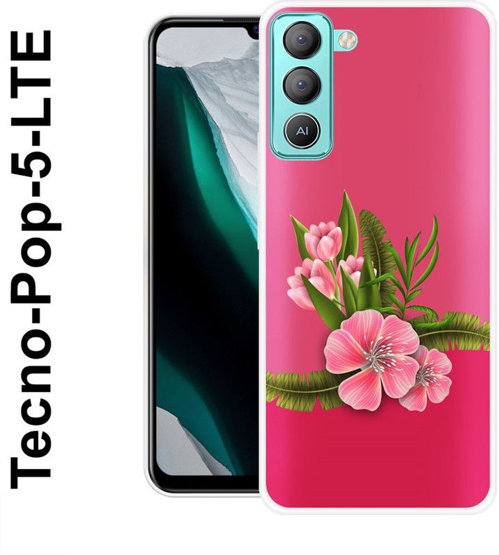 KLC Back Cover for Tecno 5 LTE  (Pink, Green, Silicon)