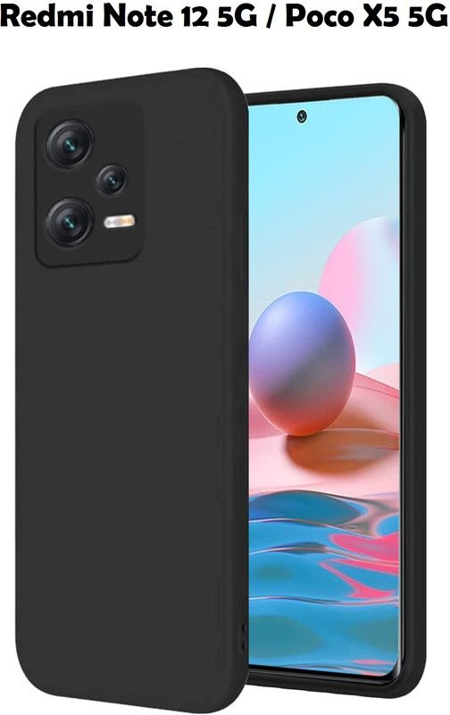 Aaralhub Back Cover for Redmi Note 12(CH), POCO X5 5G, (CH)  (Black, Shock Proof, Silicon, Pack of: 1)