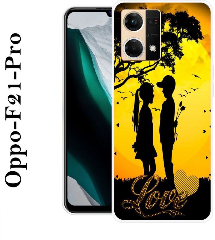 KLC Back Cover for Oppo F21 Pro  (Blue, Yellow, Silicon)