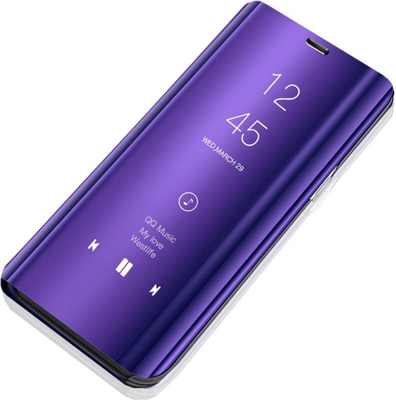 MARSHLAND Flip Cover for Redmi 7a, mirror flip, clear view flip cover  (Purple, Dual Protection, Pack of: 1)