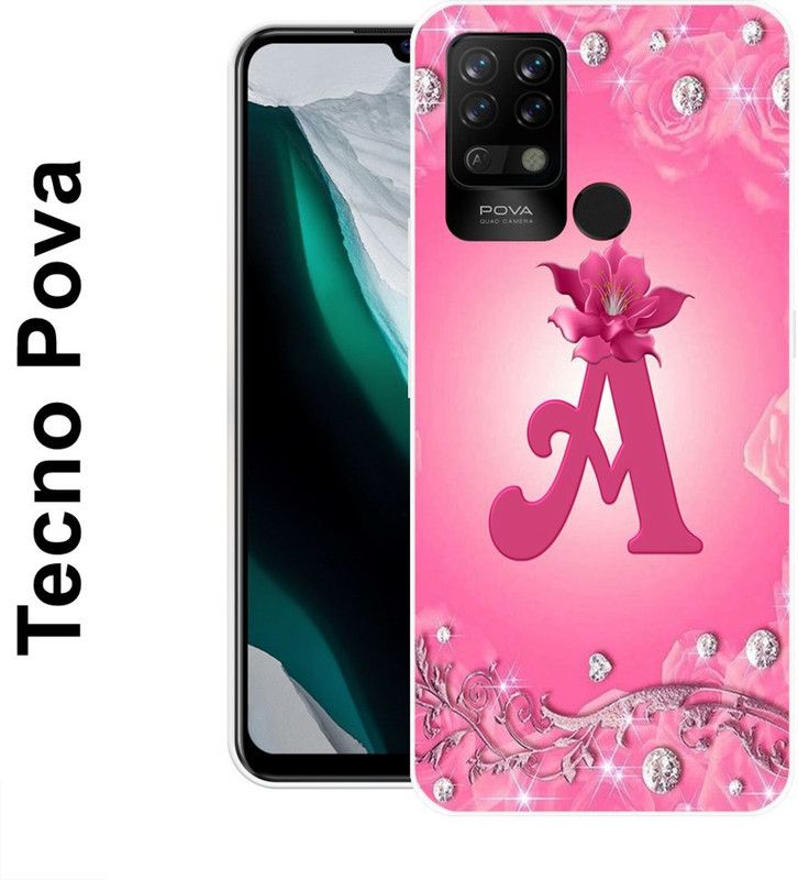 INDIALAND Back Cover for Tecno Pova  (Pink, White, Grip Case, Silicon)
