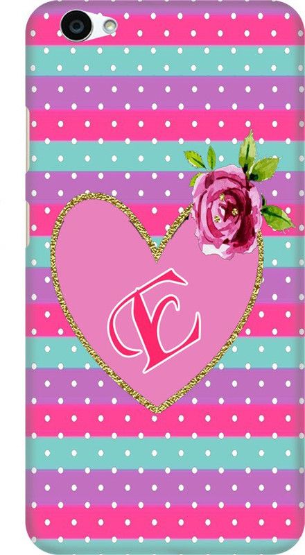 Coberta Case Back Cover for VIVO Y55L, VIVO Y55S, Vivo Y55 Back Cover Pink Heart Alphabet E Design Back Case For Vvo Y55 Y55s Y55L By Coberta  (Multicolor, Pack of: 1)