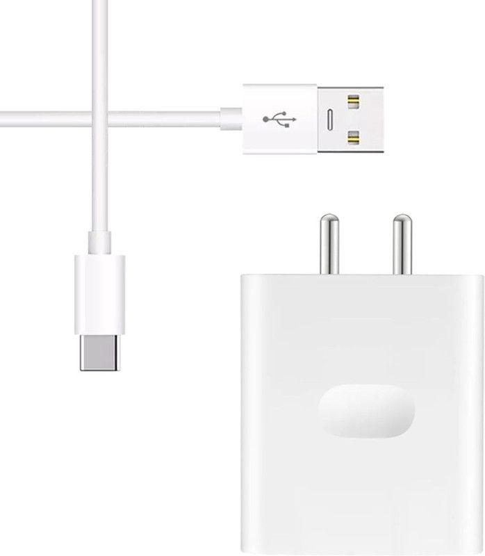 shopbucket 33 W NA 4 A Mobile 33W 4A WARP/VOOC/SUPERDART Charger Made in India Adaptor with Type-C Devices 027 Charger with Detachable Cable  (White, Cable Included)