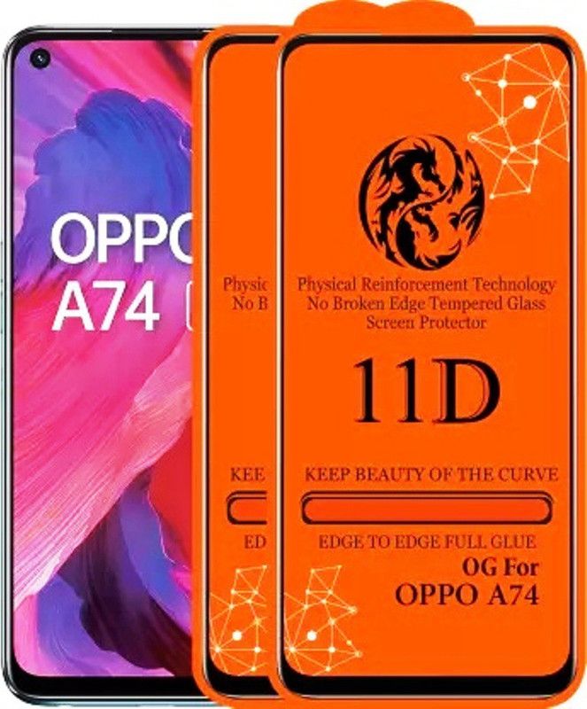 1DOLLAR Edge To Edge Tempered Glass for Oppo A74 5G-11D Glass(Packof 2)  (Pack of 2)