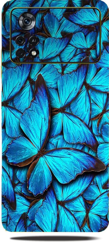 Mclaxa Blue Butterfly Mobile Back Skin Guard, Blue Butterfly, XIAOMI POCO X4 PRO 5G Mobile Skin  (Blue Butterfly Skin With Super Matte Finish)
