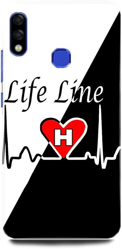 FRONK Back Cover for Infinix Hot 7, X625C, H, NAME, LETTER, ALPHABET, LIFELINE  (Black, Hard Case, Pack of: 1)