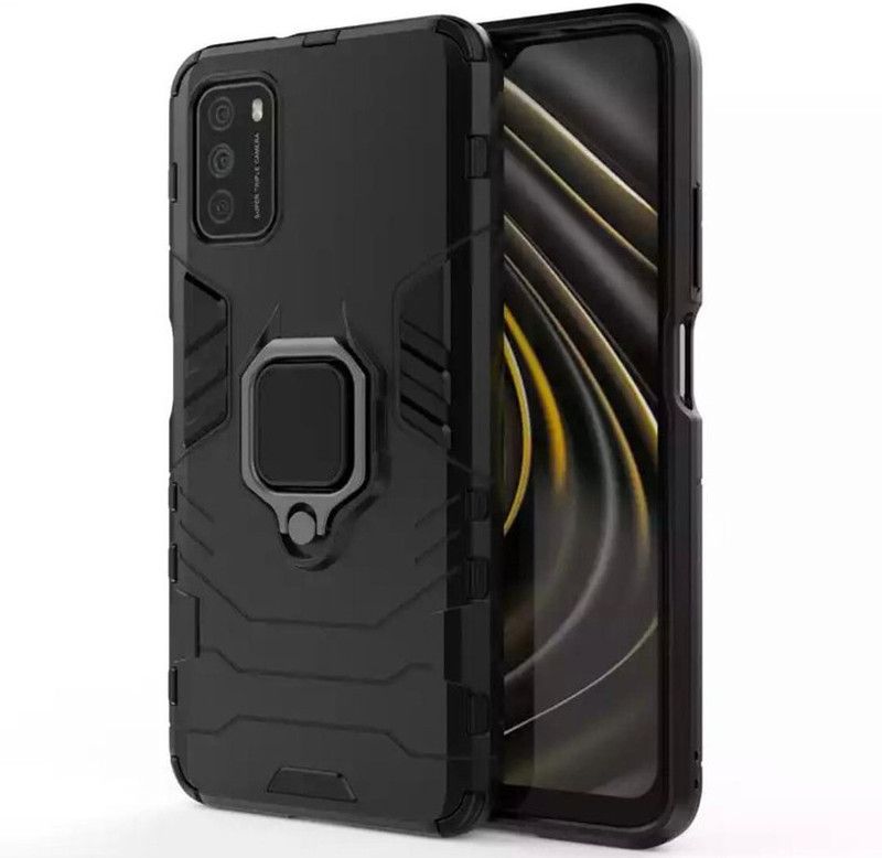 MOBIRUSH Back Cover for Xiaomi Poco M3  (Black, Rugged Armor, Pack of: 1)